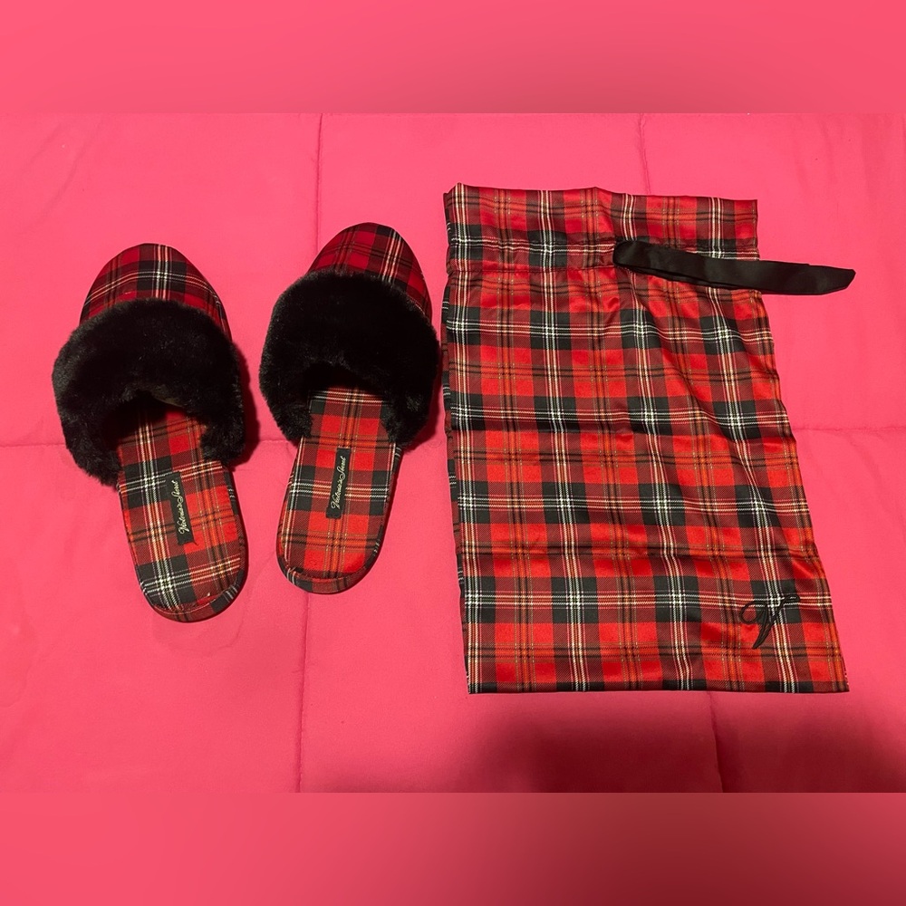 Victoria’s Secret Plaid Slippers